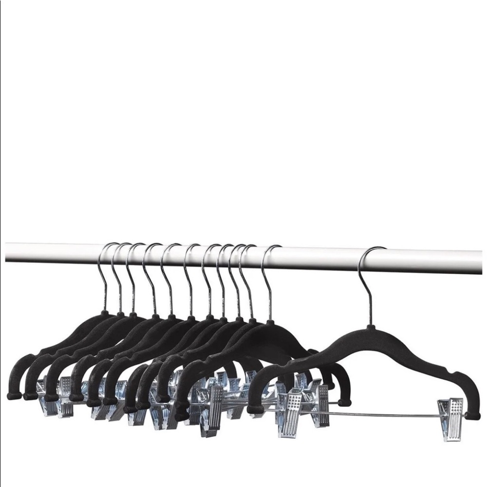 Children’s Velvet Pant Hangers-Black. Set of 14. - Picture 3 of 7